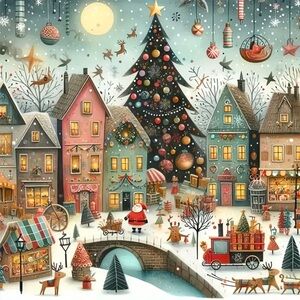 5D Diamond Art  Holiday Decor Christmas Season Kit